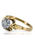 خاتم زركونيا 14 كارت من الذهب الأصفر حرف يدوية فينتاج vrc023y